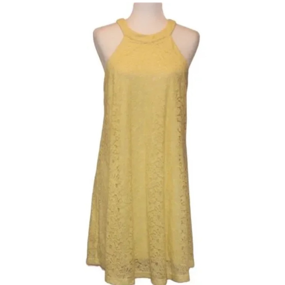 Betsey Johnson lace dress yellow sleeveless mini dress girlhoodcore cottagecore